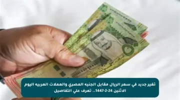 تغير جديد في سعر الريال مقابل الجنيه المصري والعملات العربية اليوم الاثنين 24-2-1447.. تعرف على التفاصيل